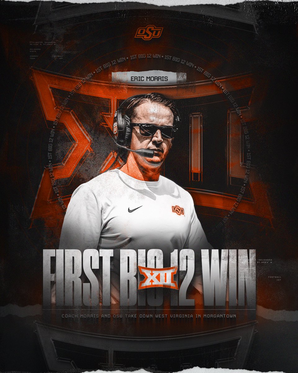 CowboyFB's tweet photo. First @Big12Conference W for @__CoachMorris 🤠 https://t.co/txdNS0wENX
