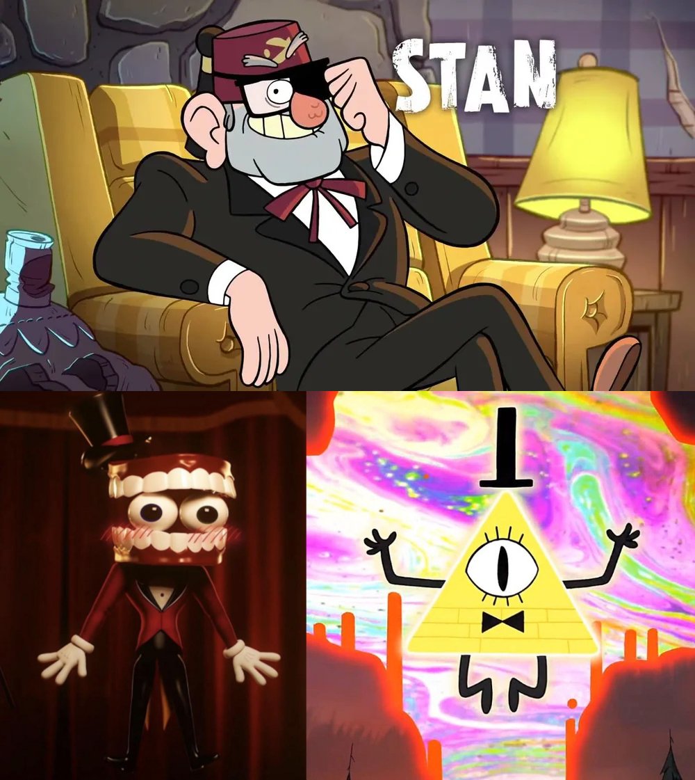 ToonHive's tweet photo. Stanley Pines is a homewrecker of Caine from ‘The Amazing Digital Circus’ and Bill Cipher’s love according to the new ‘Gravity Falls’ website. https://t.co/NURTwFfo6w