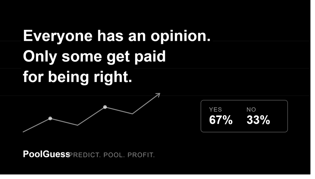 Pool_Guess's tweet photo. Stop arguing about who's right.
Start betting on it.

PoolGuess the prediction market where being right actually pays. https://t.co/4GWyKytrhN