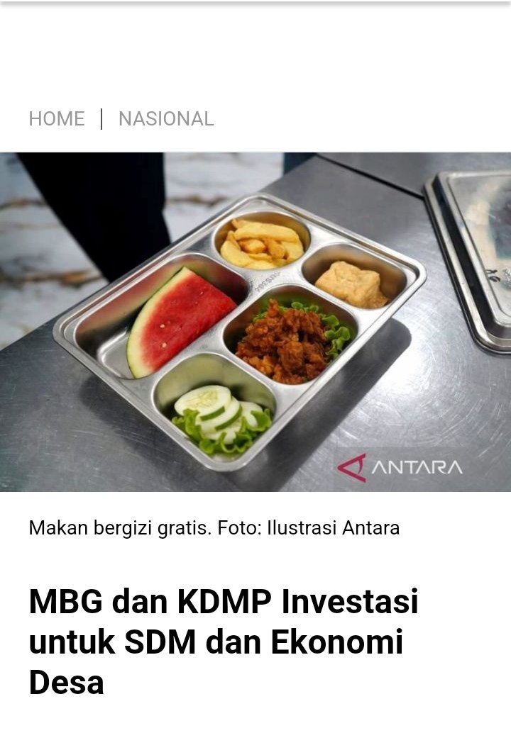 RiniSida's tweet photo. Sinergi cerdas yang membawa berkah untuk masyarakat! 🤝 Kebutuhan bahan pangan program Makan Bergizi Gratis kini akan dipasok langsung dari hasil bumi desa melalui Koperasi Desa Merah Putih (KDMP). Anak-anak sehat gizinya terpenuhi, pelaku usaha lokal pun makin berdaya. https://t.co/frMfn0CSQ4