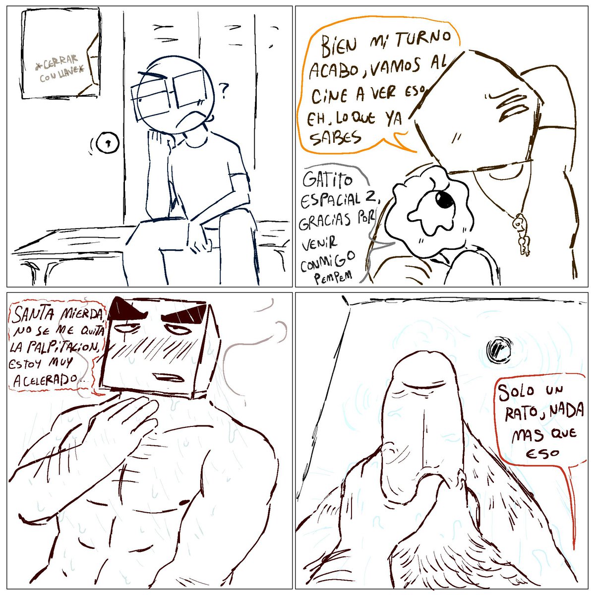nictofobiaart's tweet photo. Intruso prt 2 /??  , me equivoqué de hashtag chicos , ahora sí a dormir  #puzzleheadsnsfw #puzzleheads18 #blett #nsfw #comicnsfw https://t.co/EVzpZ7RosX