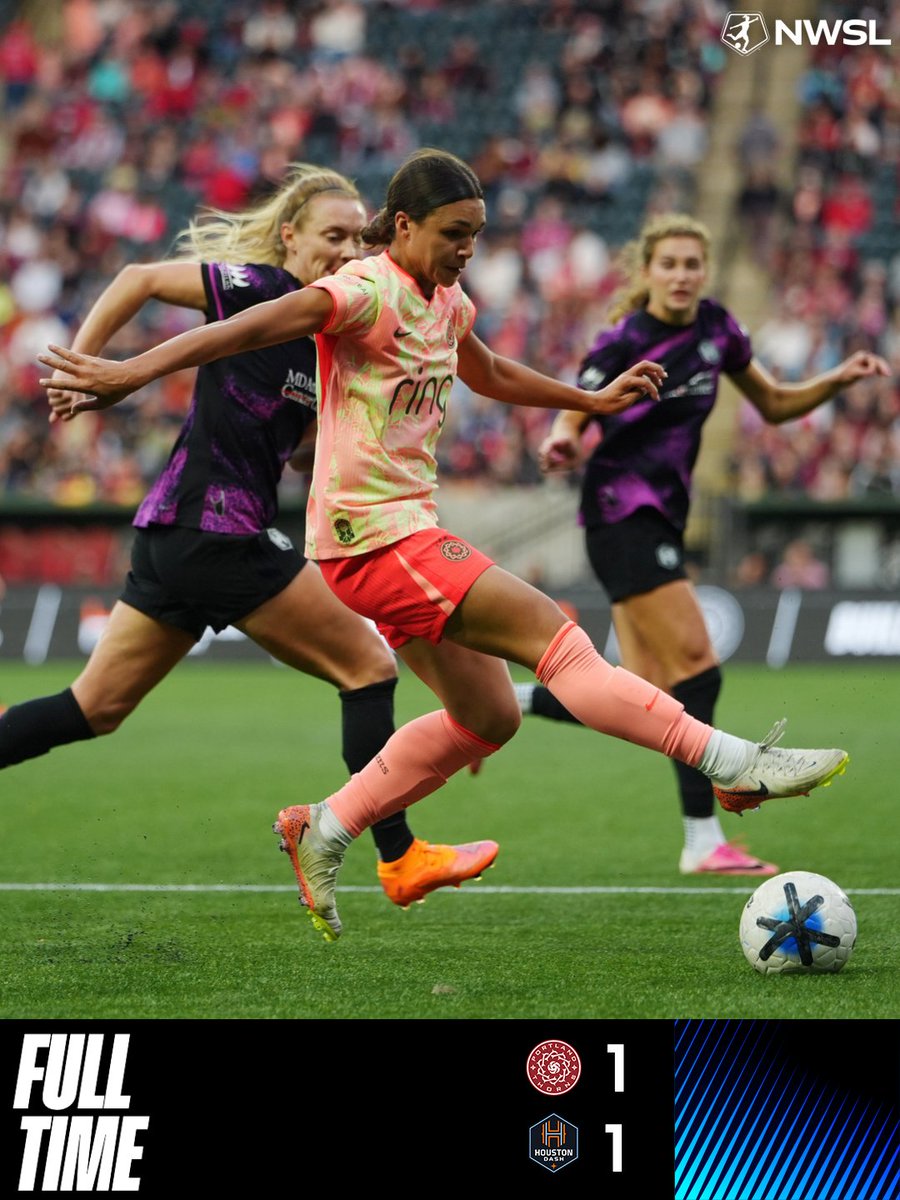 NWSL's tweet photo. A late-night draw for Portland and Houston 🤝 https://t.co/w8TXNJ265o