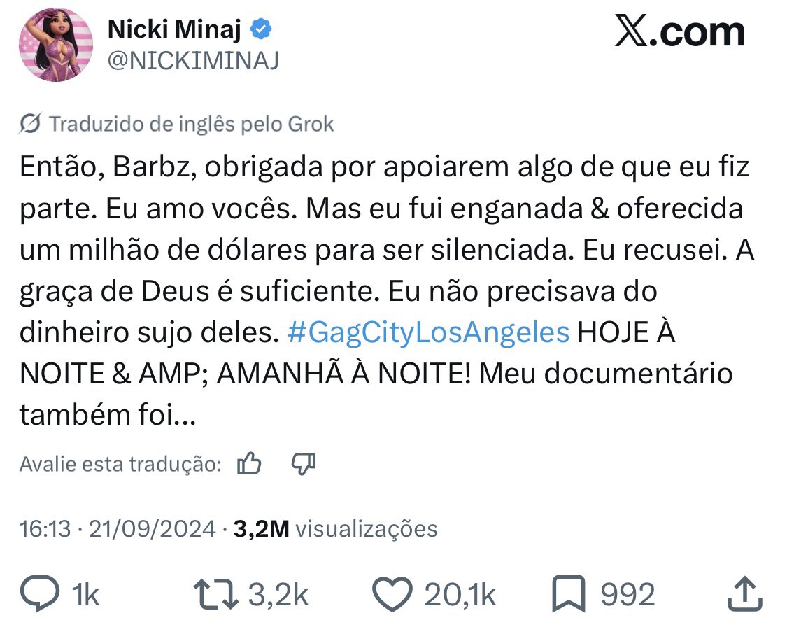 NMBrasilofc's tweet photo. Denúncias feitas pela Nicki: https://t.co/NQBccqCXFk