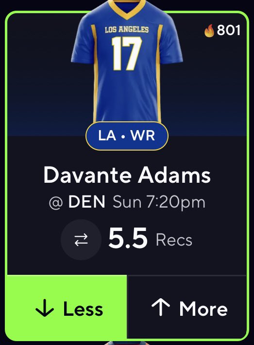 HunchoGambles's tweet photo. LOCK OF THE DAY 🔒

Davante Adams u5.5 receptions

No disrespect to DA but this ain’t the Raider days. He’s up against the best cornerback in the NFL, Patrick Surtain. No team has completed a pass of 10 or more air yards against Surtain in his last 213 coverage snaps. In two weeks he’s only allowed 3 receptions for 20 yards. Definition of a lockdown corner. In 4 of their matchups Adams has gone under in 4/4 games, expect this to be a run heavy game on the Rams part. Especially with Puka and Parkinson injured. After Adams called Trent McDuffie the best cornerback in the league I expect Surtain to make a statement towards his rival

NFL RECORD: (12-8) 🍯
NFL/WNBA PROPS IN THE WINIBLE ⬇️

https://t.co/y8wIpwW2bq

#NFL #Gambling𝕏