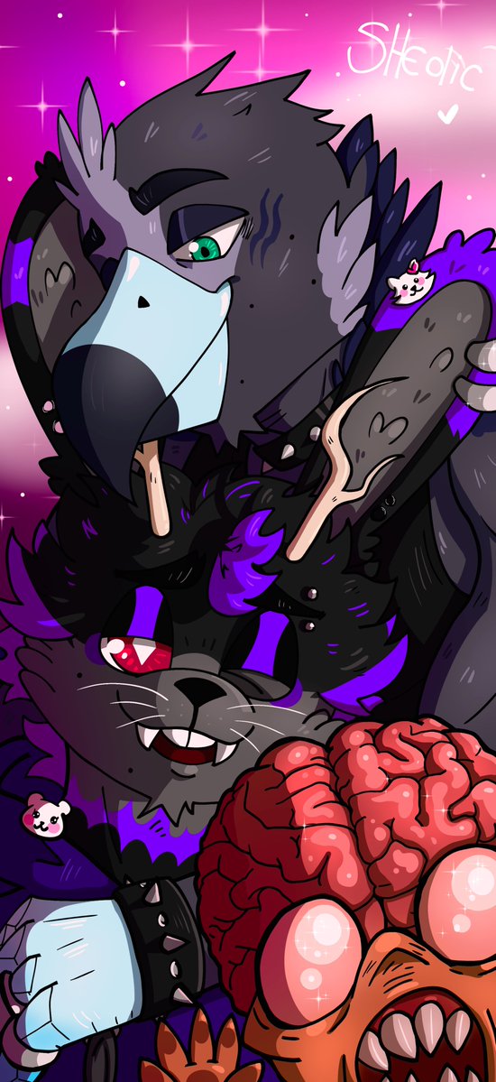 Sheolique's tweet photo. New wallpaper for my booyfrieeenddd!!!!!
#furry #furryart #vulture #cinereous_vulture #jackalope #rabbit #bunny #sfw #wholesome #love #art https://t.co/WLYYNM3rIB