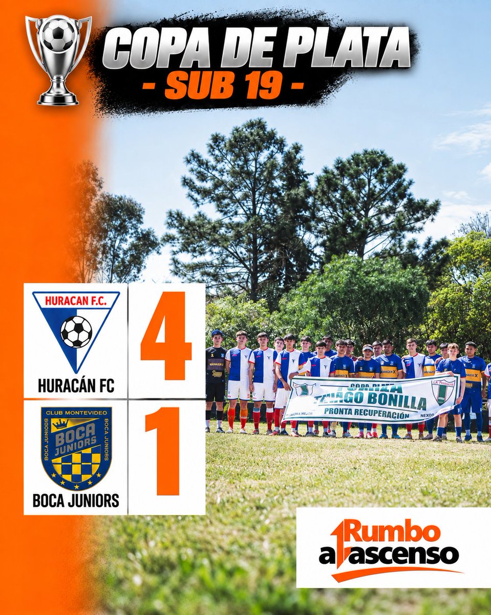 elascensouy's tweet photo. #CopaDePlata
FINAL
Categoria Sub 19
Estadio: Victor Della Valle 
Huracán FC 4️⃣ - 1️⃣ Boca Juniors 

Auspicia: NexoraMG https://t.co/TNoBfrGeJO