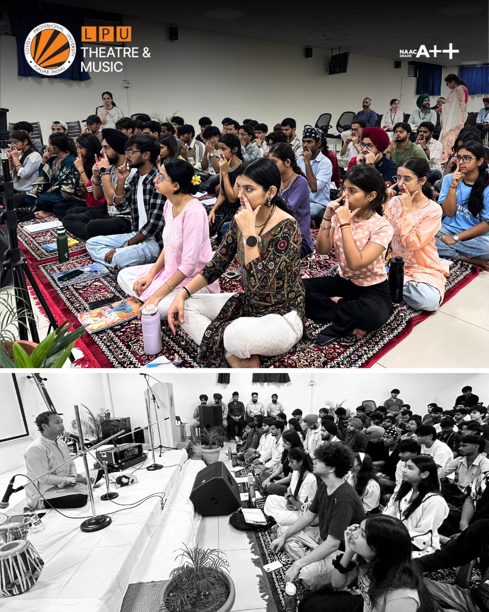 LPUTheatremusic's tweet photo. Day 1 of the workshop explored voice culture, vocal techniques, and diverse musical genres under the expert guidance of Hindustani classical vocalist Shree Debapriya Adhikary.
#LPUTheatre #LPUMusic #VoiceCulture #MusicWorkshop #HindustaniClassical https://t.co/DDZndWiDgR