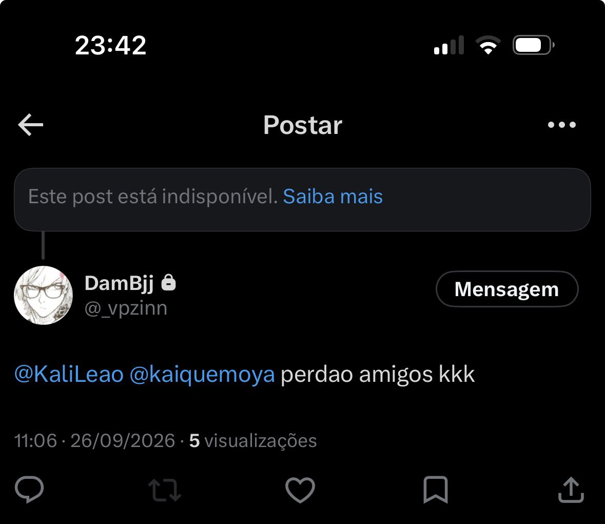 KaliLeao's tweet photo. @_vpzinn @Coreano @LOUDgg @kaiquemoya Não sei o que era, mas obrigado Deus por não me fazer ver alguma barbaridade https://t.co/fsHKSpaUPh