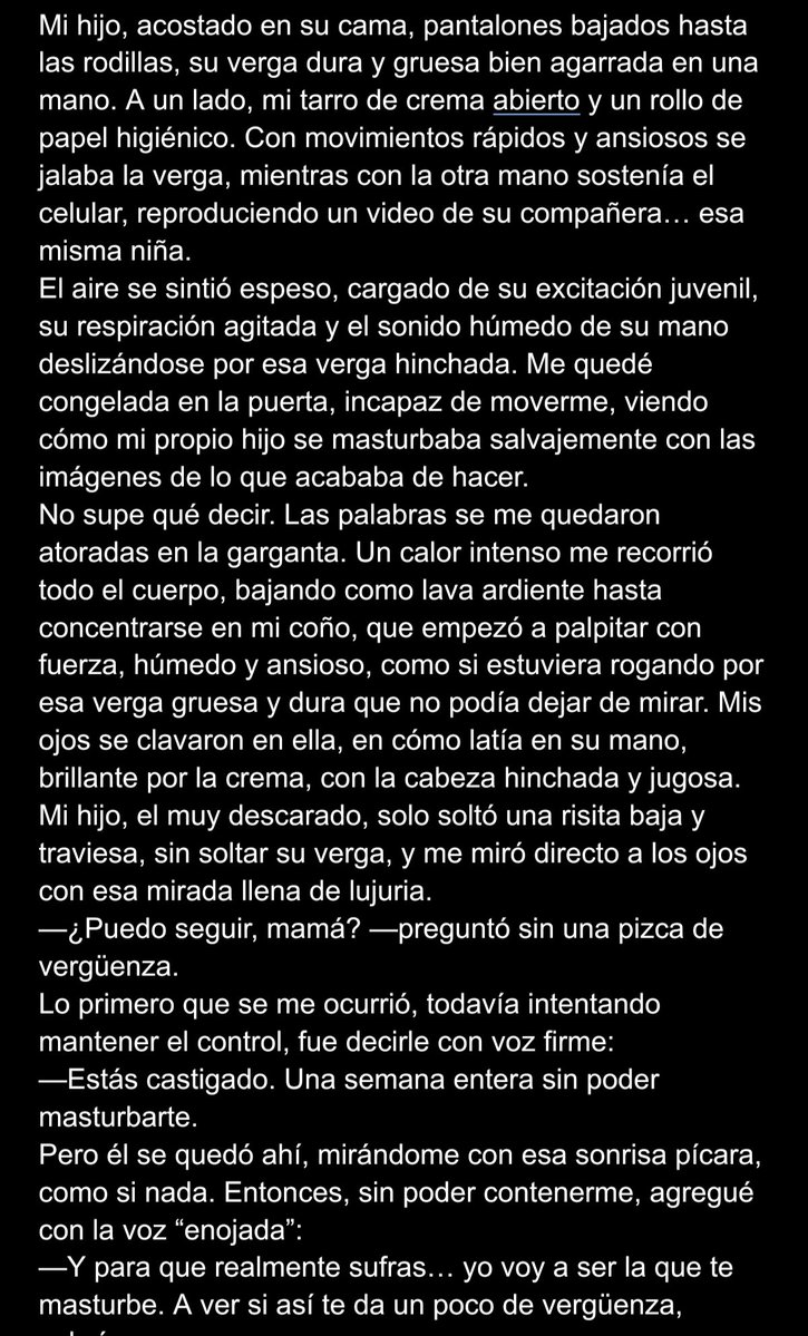CaxondaConfesa's tweet photo. Relato completo en mi canal de Tg ➡️ CachondaConfesa
#MadreHijo #Incesto #TabúFamilia #SexoProhibido #MomSon #MotherIncest #RelatoErótico #Cachondo #SexoCaliente #FamiliaProhibida #HijoYMamá #Incest #HotMom #TabooSex #MadreCaliente #SexoConMamá #ForbiddenDesire #IncestoErótico https://t.co/laOaPsGCl5