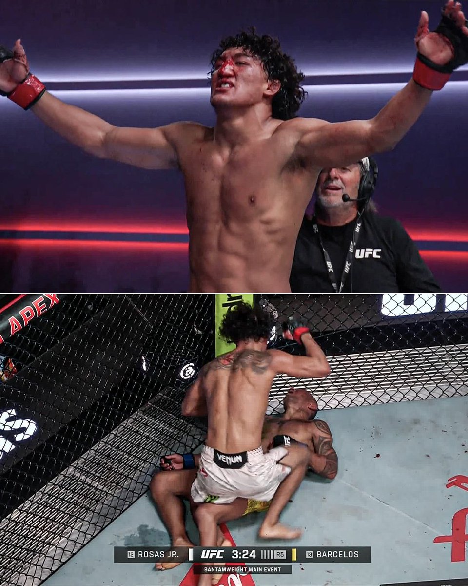 espnmma's tweet photo. RAUL ROSAS JR. GETS THE FIFTH ROUND FINISH 🔥

He knew it was over before Herb Dean stopped the fight 😳 https://t.co/5T2Rqv176o