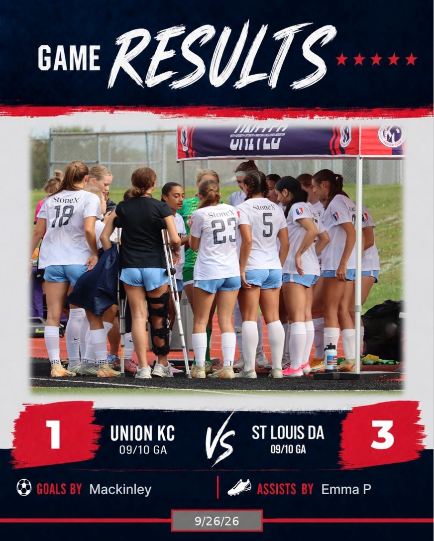 Unionkc2028ga's tweet photo. What a game against an incredible team! Looking forward to our rematch in St Louis on Oct 10th.

One more game tomorrow against Central Illinois United. Let's Go!

#UNITED

@unionkcGA @GAcademyLeague https://t.co/BAfd5S8MmY