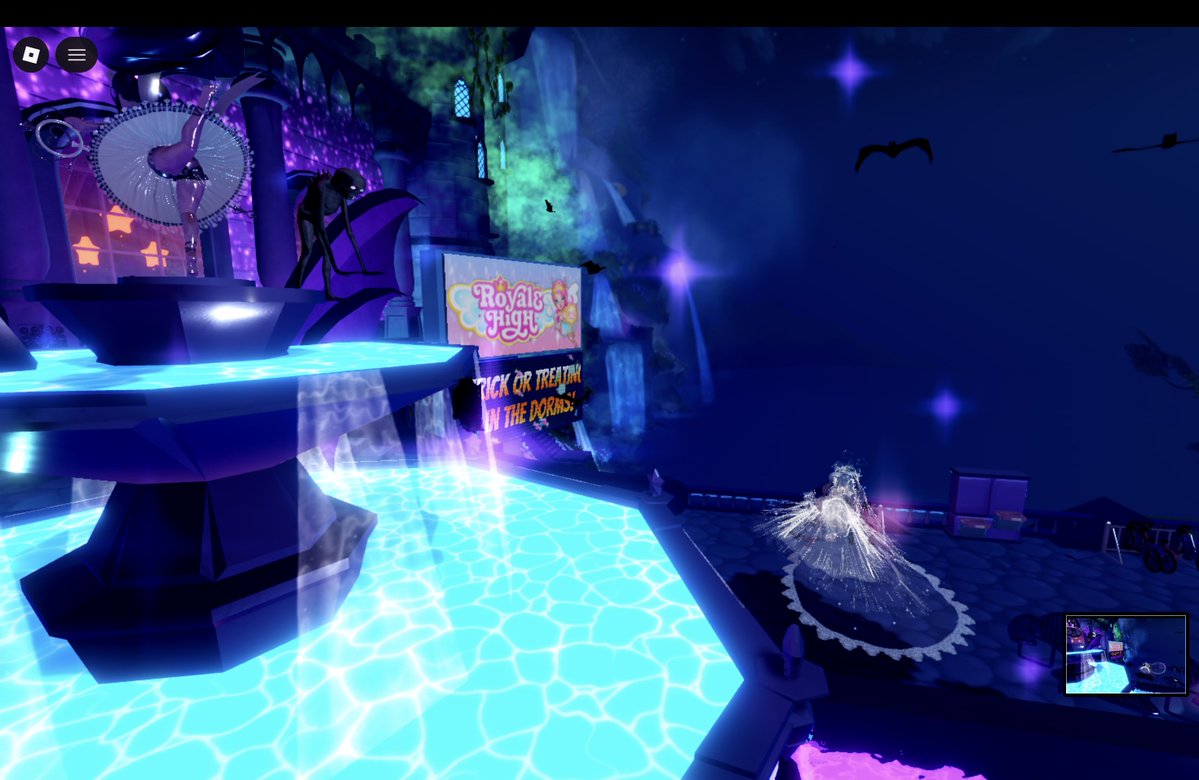 R3FLEX_RH's tweet photo. people claimed that there was something lurking around campus... this eveningfall is about to get spookier... can you spot it? #roblox #royalloween #royalehigh #eveningfall https://t.co/rxZWX4AbMV