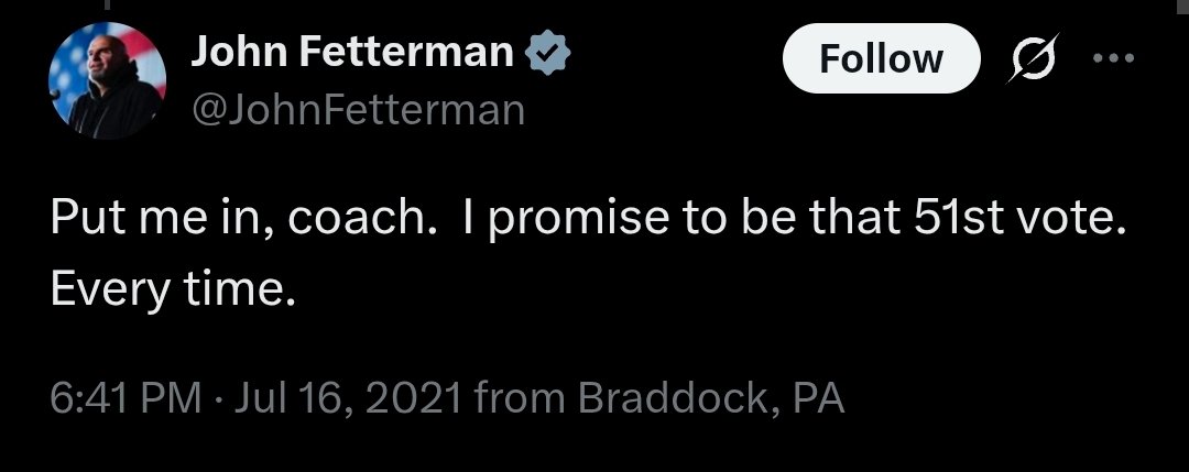 covie_93's tweet photo. This man ran for senate on a promise to always be the 51st vote for Dems. https://t.co/Bc6iuM7rYf