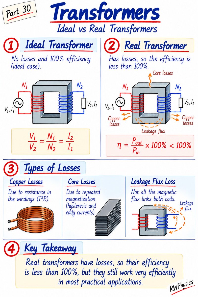 RWPhysics's tweet photo. Ideal vs Real Transformers ⚡ | Part 30 https://t.co/ZuHw2uKt1Y