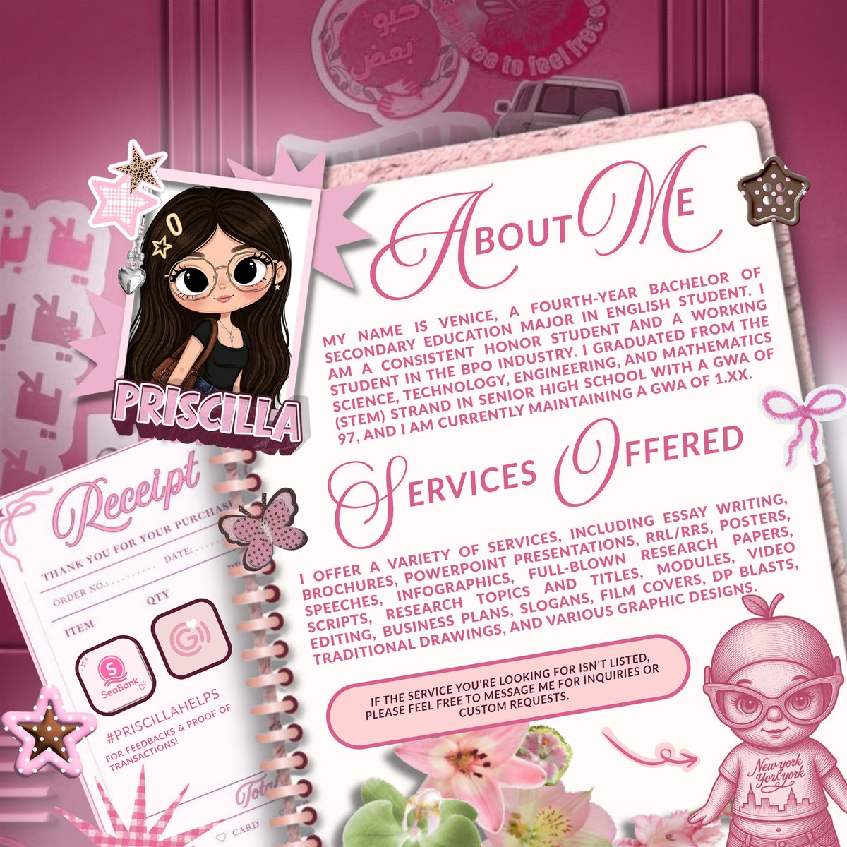 acadbypriscilla's tweet photo. 𓇼 ⋆.˚  this is priscilla! welcome to my paradise .ᐟ 𓇼

𑣲 #priscillahelps - feedbacks 
𑣲 https://t.co/rGawplMJQj - samples

hoping to work with you 𓇼 xoxo, pris .ᐟ https://t.co/RWXgCvlovH