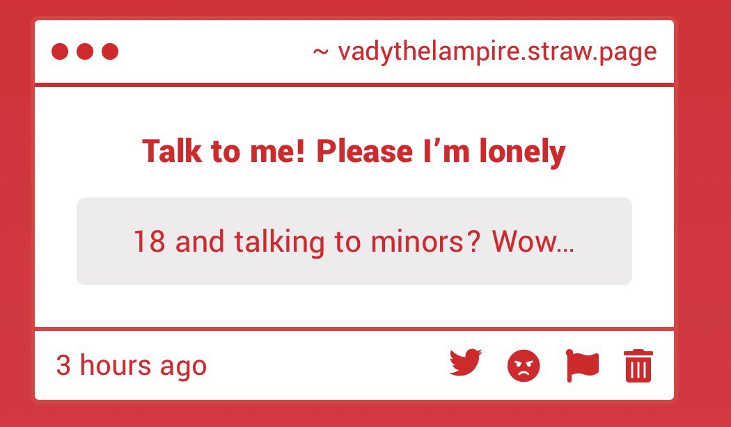 vadythelampire_'s tweet photo. I’m not 18 nor am I talking to minors?? This wasn’t funny sorry if you thought it was https://t.co/1egLdGWcyb