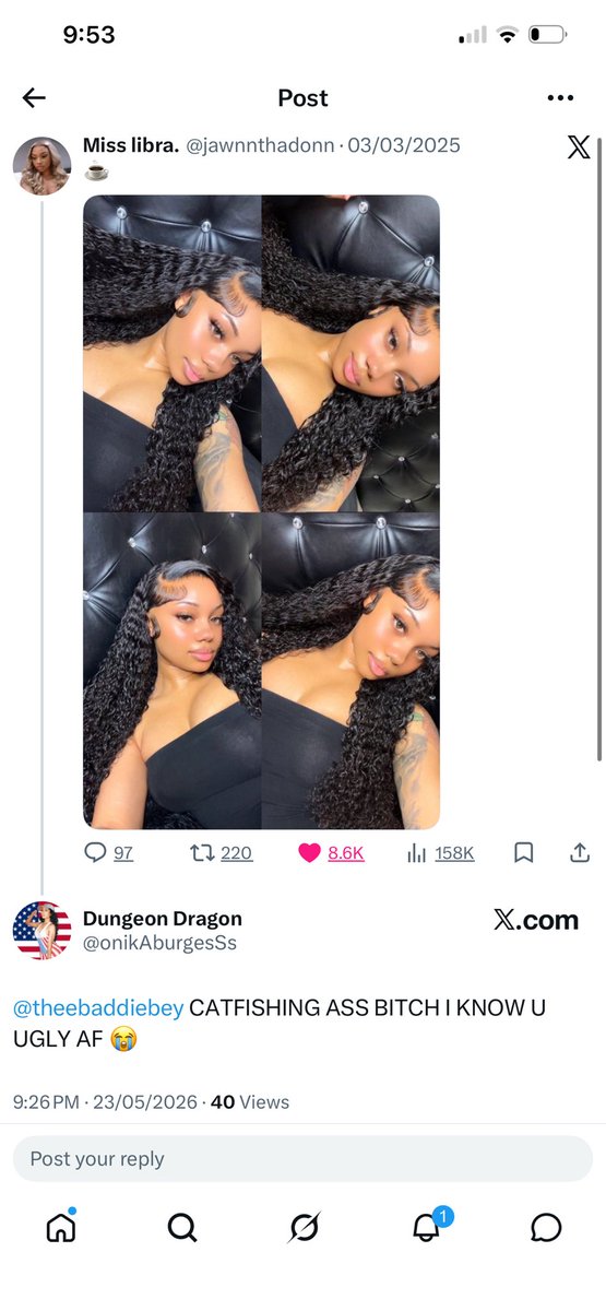 She_reeece's tweet photo. @theebaddiebey You a whole twink with balls pretending to be a woman😭🤣….. Ew https://t.co/TQ7YRyGp4F