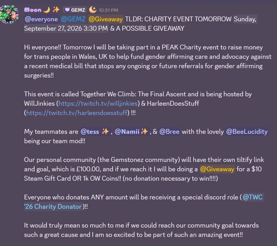 MoonQuartzx's tweet photo. TOMORROW IS THE DAY!! Together We Climb for our Trans siblings!!

https://t.co/bDvd4zX1aZ https://t.co/Dkpm7kcY7H