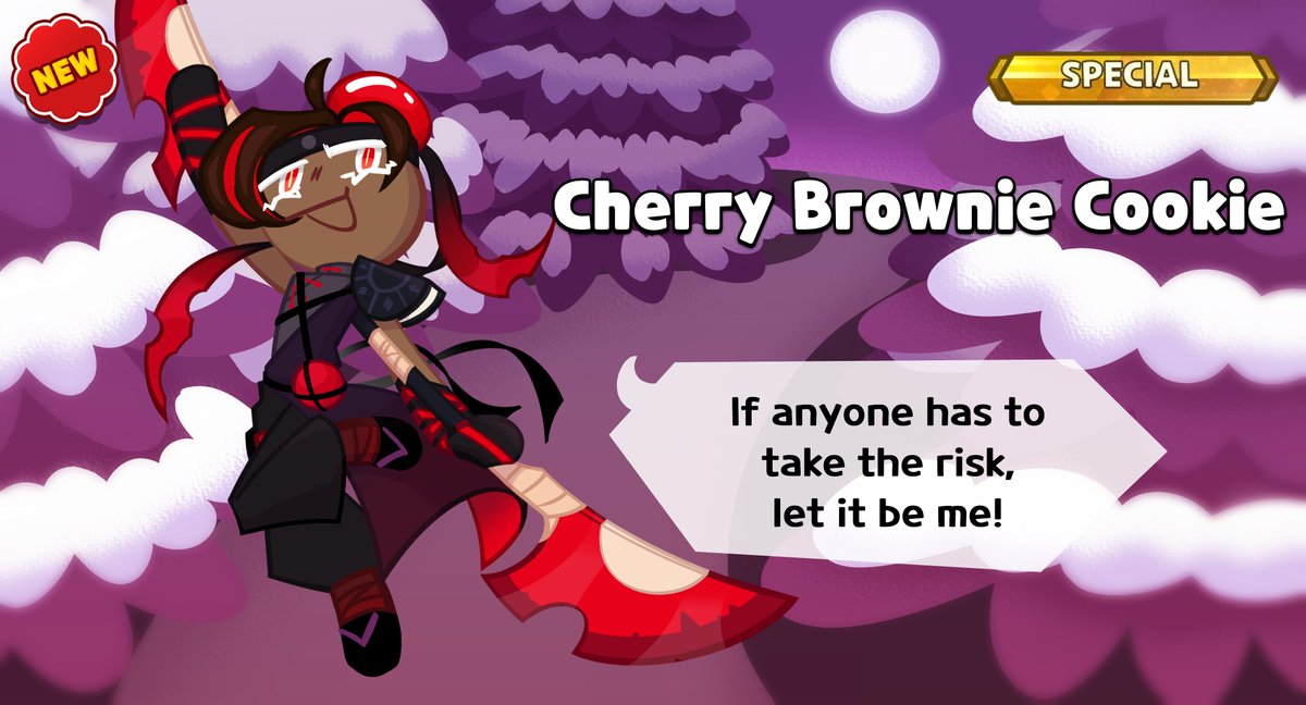 MstislavEternal's tweet photo. @MGM_CRK Your works are very cute! The animations are amazing!!
I’ll keep my character — Cherry Brownie Cookie, one of the scouts in the Dark Cacao Cookie kingdom. https://t.co/MKdIQq4HRT