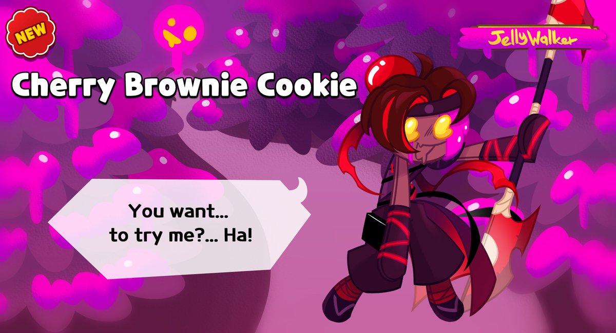 MstislavEternal's tweet photo. @MGM_CRK Your works are very cute! The animations are amazing!!
I’ll keep my character — Cherry Brownie Cookie, one of the scouts in the Dark Cacao Cookie kingdom. https://t.co/MKdIQq4HRT