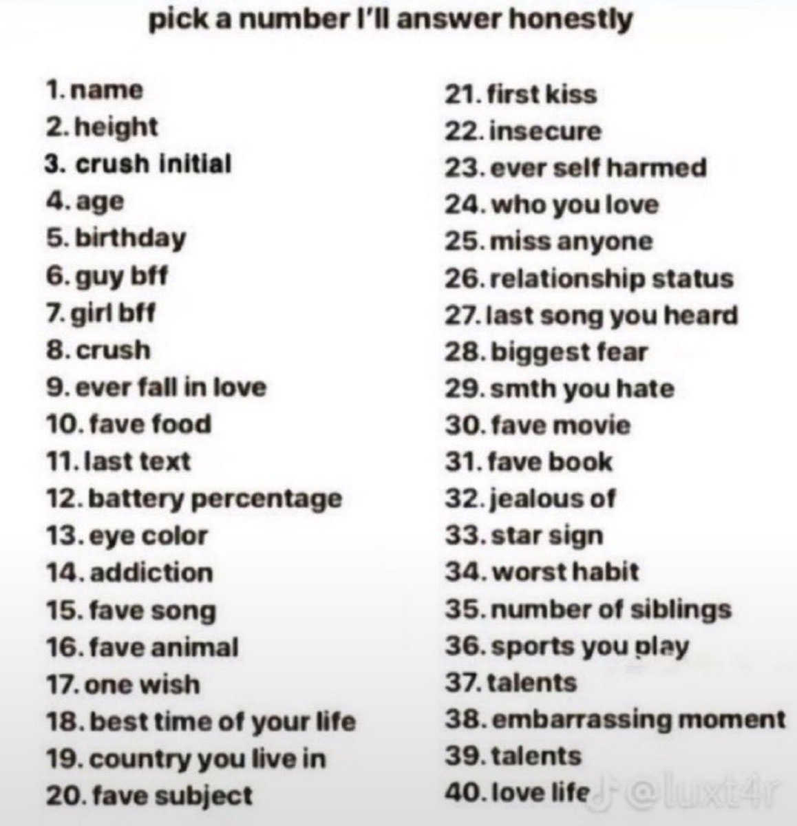 noarished's tweet photo. i wanna know all my oomfies better ..
pick one n i'll reply with a number back !! ☆〜（ゝ。∂） https://t.co/a9LkJn8a0O