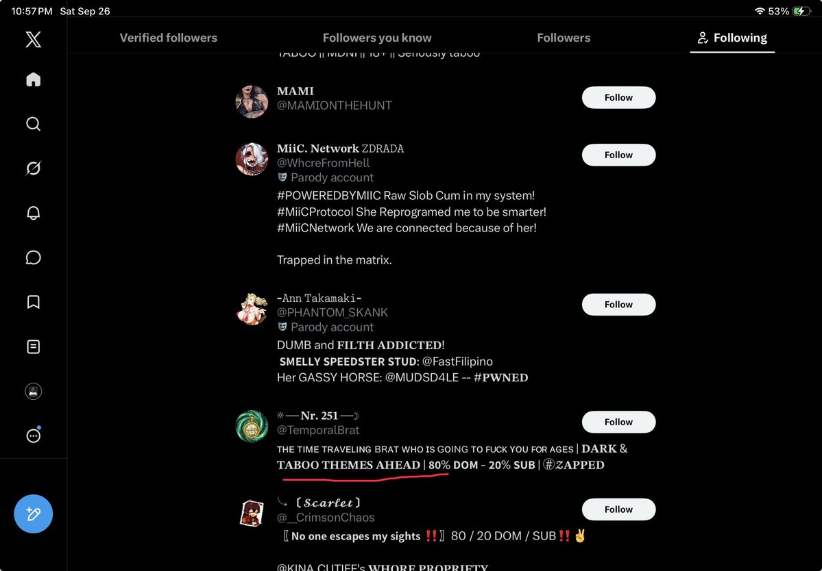 EgyptPyramid_'s tweet photo. Why are you following this disgusting account look at the following that’s disgusting. You like that you like taboo yuck 🤢 https://t.co/r5WZkDTRAr