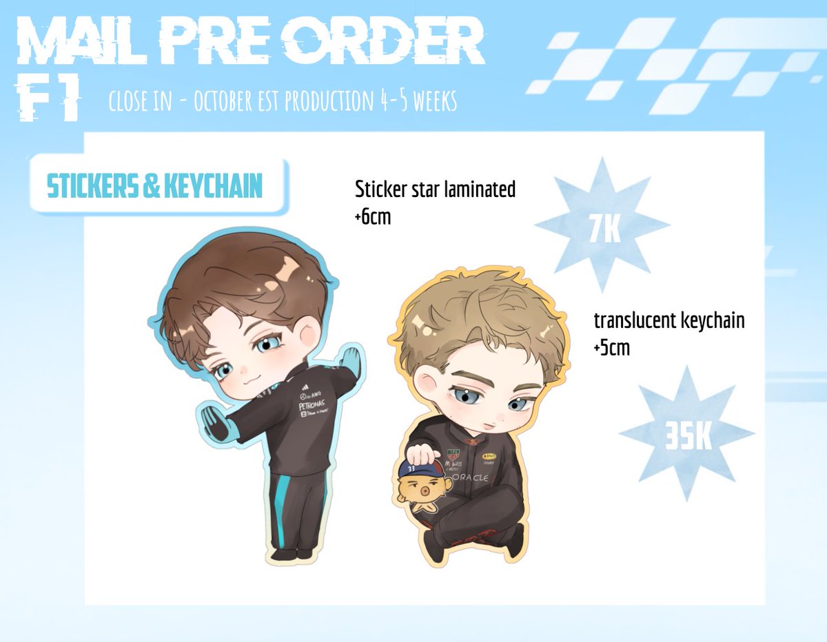 zzki_y's tweet photo. [♡ &amp; ↻ are very appreciated] 🏎️
 
MAIL PRE ORDER F1 + GIVEAWAY
📅 27 Sept - 15 October
💙Photocards, Foil Pin, Stickers, Keychain 
🔗in reply ↓
#Russtappen #F1 https://t.co/fnxyfSWRPU
