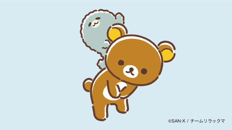 rilakkuma_gyr's tweet photo. よびーはぬくもりを求めてただよっているよ。
リラックマの背中はぬくぬく〜❤️

＃リラックマとアワワネコ https://t.co/M6PB09BegY