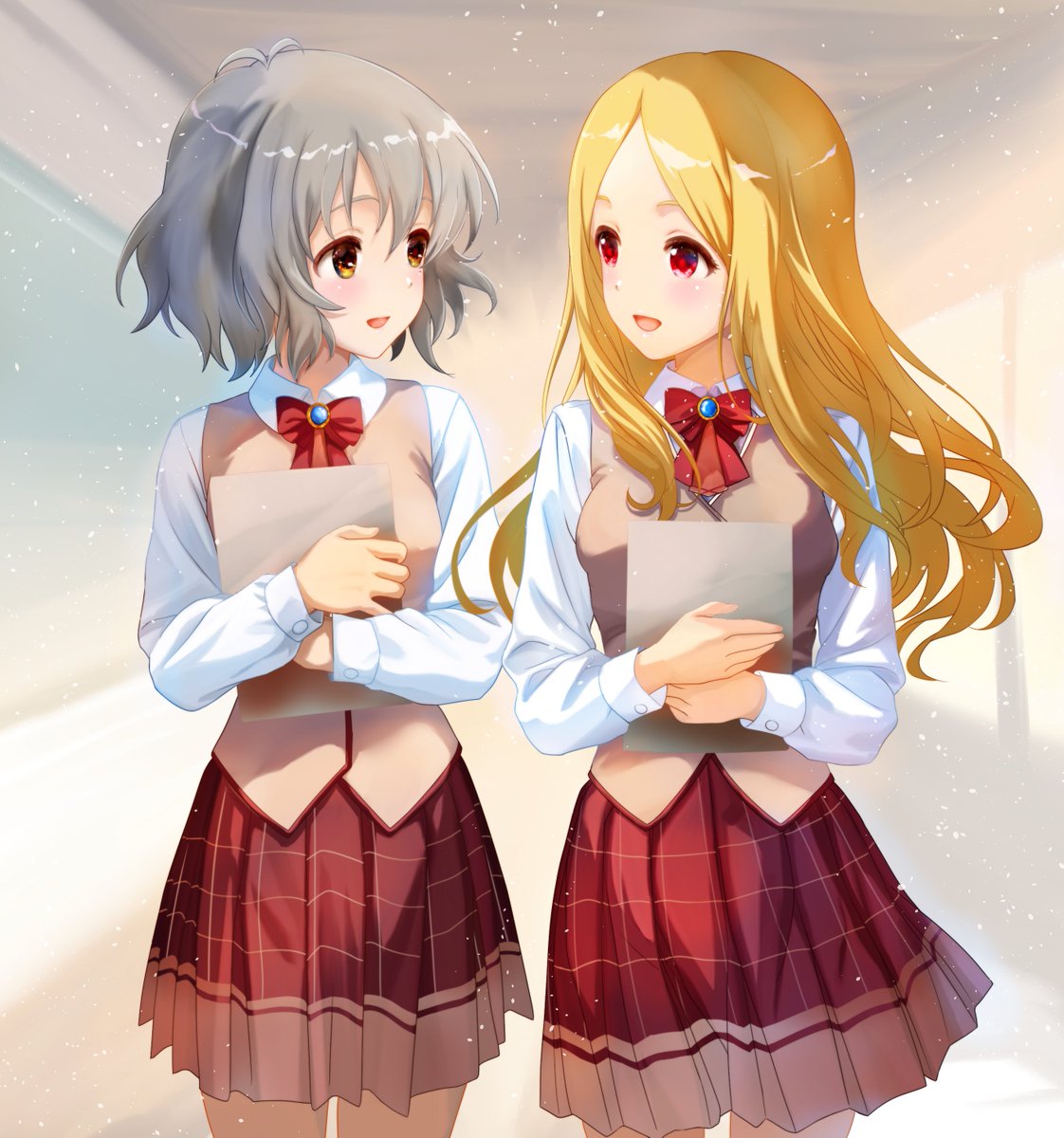 ko_ya_3's tweet photo. こちらはSkebで描いて頂いた「通ってる中学校の２大天使 成宮由愛と望月聖」です
こんな学校生活を送ってみたかった…… https://t.co/KwwLzc4npu