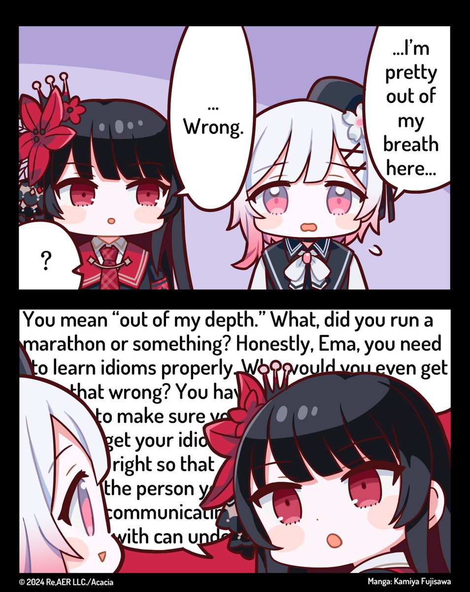 Acacia_X_Global's tweet photo. #MGWT 2-Panel Manga
"Almost Time to Die" #5

🔷Featuring
Hiro Nikaido - The correct one
Ema Sakuraba - The incorrect one

#Manosaba https://t.co/DEPrNA6lR1