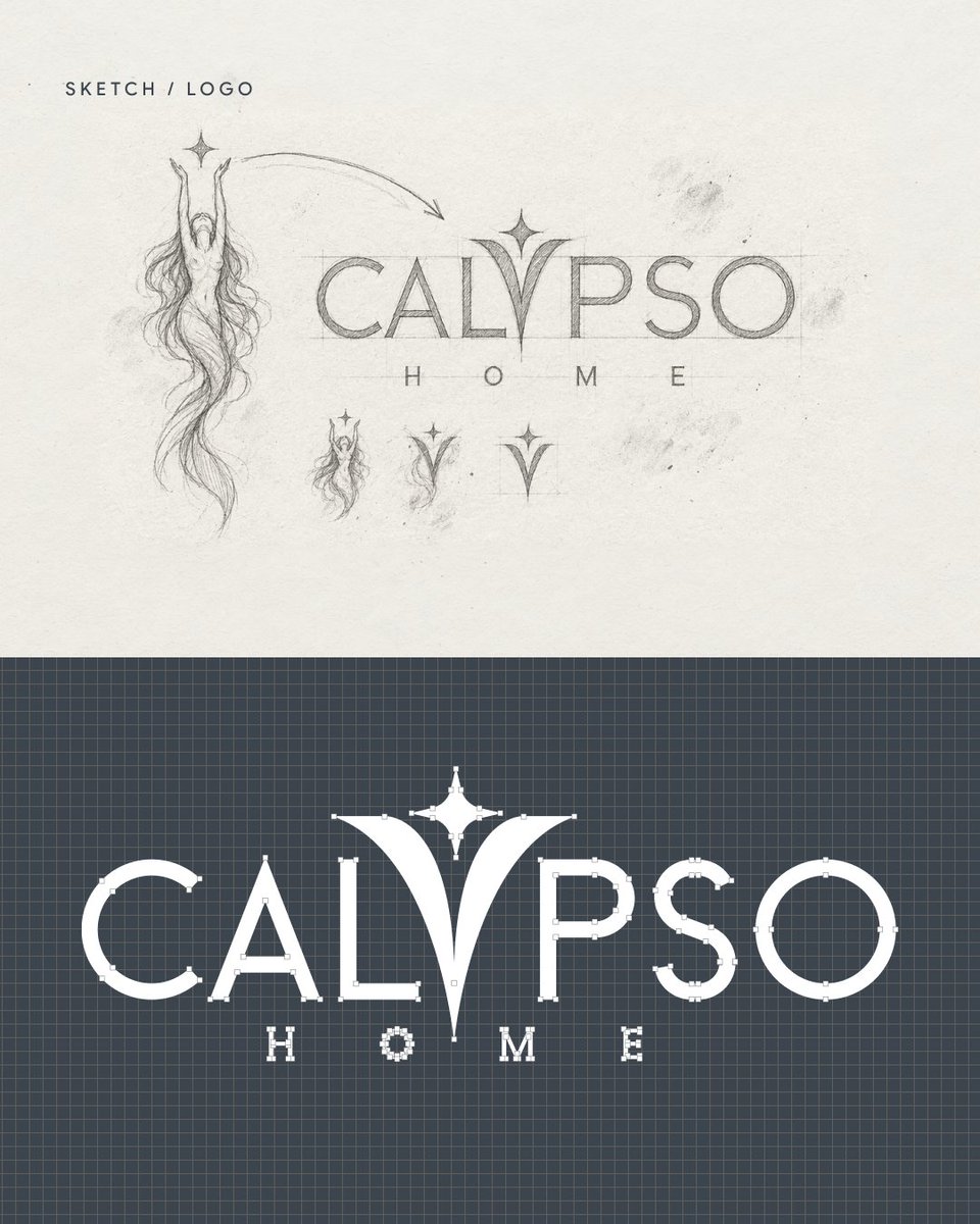 srknhrsgnl's tweet photo. Calypso Home ✦ logo design , 2024
In myth, Calypso was the nymph who welcomed travelers home. Her raised arms became the "Y", holding a star.
One custom letter, built to survive metal, glaze, and leather.
Full case study 👉 https://t.co/8hb2L1NG7B https://t.co/8cXspL652R