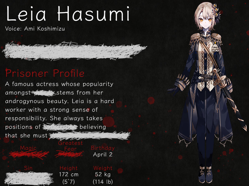 Acacia_X_Global's tweet photo. Prisoner #662 - Leia Hasumi
We have disclosed a portion of a prisoner's profile.
This file contains sensitive information—feel free to share it with everyone you know.

We will erase the white portions of the profile tomorrow. Prepare yourself.

#MGWT #Manosaba https://t.co/Kpiqqkvn9C