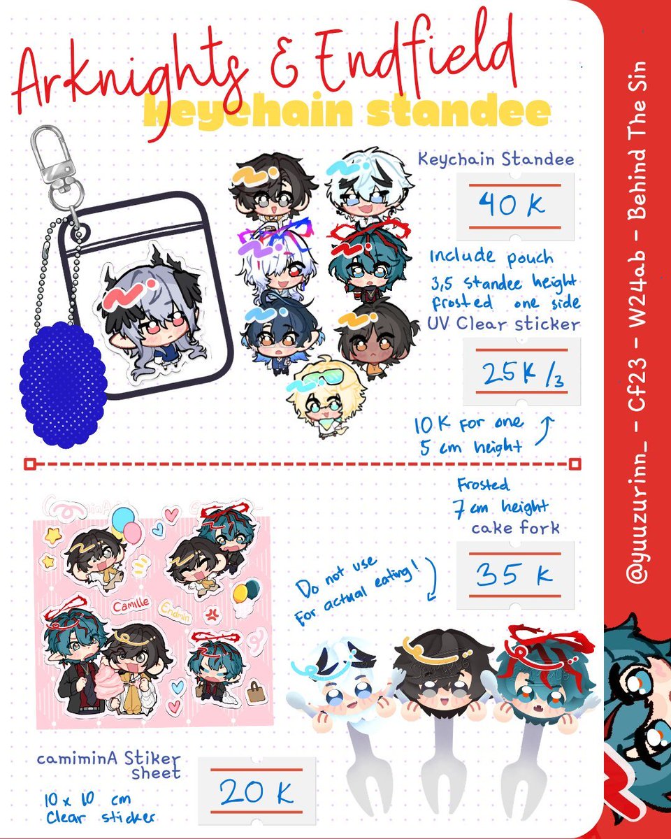 yuuzurinn_'s tweet photo. [🩷 &amp; 🔄 are very appreciated!]
Yul's #CF23 &amp; Mail Order PO BATCH 2

📍:26sept ~ 3okt 2026
🛸: W-24ab Behind The Sin 
💌: Both days pick up only
🪽: sefurden, PDVV, Arknights, Endfield, Ensemble Stars!!
🔗: https://t.co/jE1t5BN1av

#Comifuro23 #Comifuro23Catalogue #CF23PO https://t.co/SrLkvWdvAH
