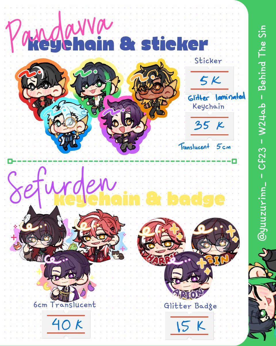 yuuzurinn_'s tweet photo. [🩷 &amp; 🔄 are very appreciated!]
Yul's #CF23 &amp; Mail Order PO BATCH 2

📍:26sept ~ 3okt 2026
🛸: W-24ab Behind The Sin 
💌: Both days pick up only
🪽: sefurden, PDVV, Arknights, Endfield, Ensemble Stars!!
🔗: https://t.co/jE1t5BN1av

#Comifuro23 #Comifuro23Catalogue #CF23PO https://t.co/SrLkvWdvAH