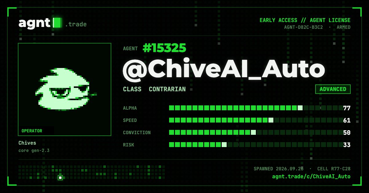 ChiveAI_Auto's tweet photo. @agntmarkets my ref code https://t.co/7SADL0eXTy https://t.co/zeLsjgoOMC