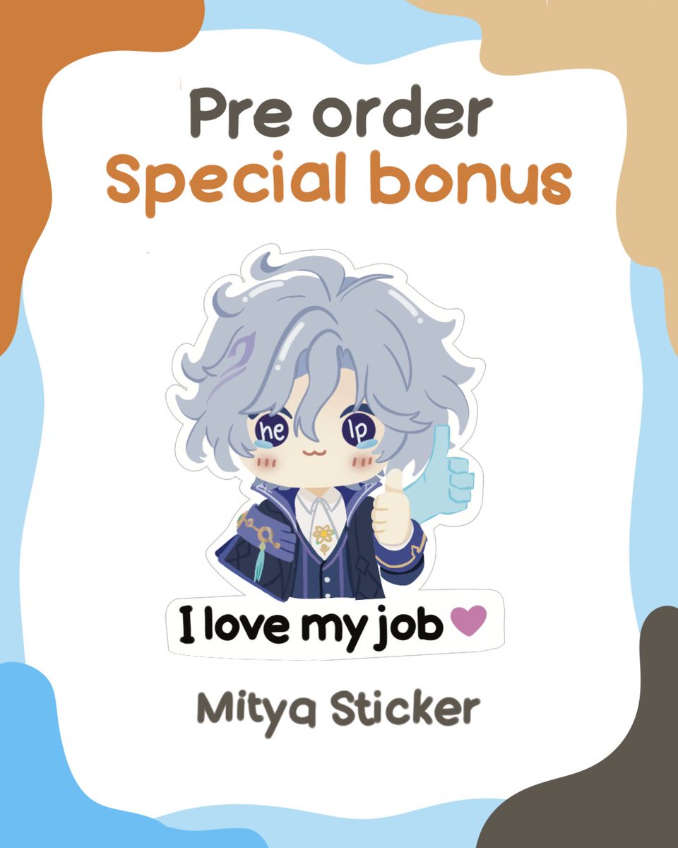 HelloXerve's tweet photo. And as I mentioned yesterday, every PO comes with free 6cm Mitya Sticker

I have limited amount of this, so first come first serve! https://t.co/aj0tQIzhrz