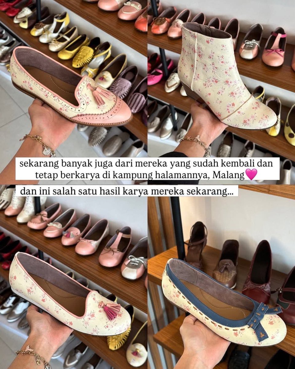 widlofs's tweet photo. GAK NYANGKA DI BALIK SEPATU CANTIK INI ADA PENGRAJIN LOKAL YANG MASIH BERTAHAN 😭👏🏻
Dibuat dengan tangan dan hasilnya keliatan niat banget. Dari model sampai detailnya, semuanya punya karakter sendiri🥹 https://t.co/JqjT8WAli9