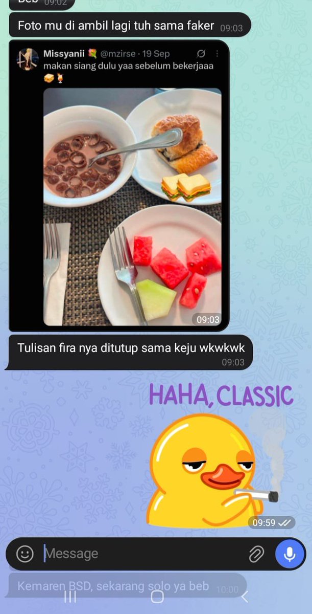 fifth_phrase's tweet photo. Cerita minggu ini

Dikasih tau cl kalo foto ku di ambil orang lain lagi, kemaren yani BSD.. sekarang yani Solo.. Semangat ka 🫠🫠 https://t.co/bPeiZSW4MW