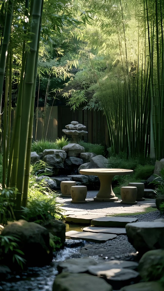0oOoo086's tweet photo. The delicate aroma of the bamboo forest fills the quiet cottage yard, and the vibrant plants outside make this moment super cozy. https://t.co/tnHLU85Zsd