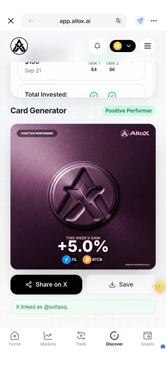 soltasq's tweet photo. Just proved my portfolio on @alloxdotai 🚀
https://t.co/hdILahpYCu
#ProveYourPortfolio #AlloX https://t.co/S0J5jI7hbs