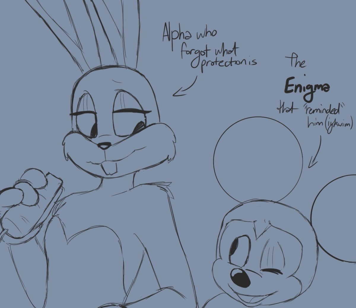 astromonkeyking's tweet photo. (WIP) No one can tell me Mickey ain’t secretly an Enigma
Yeah I have gone insane how’d you know
#looneytunes #mickeymouse #bugsbunny #overworkedmascots https://t.co/8ievx4BqWM