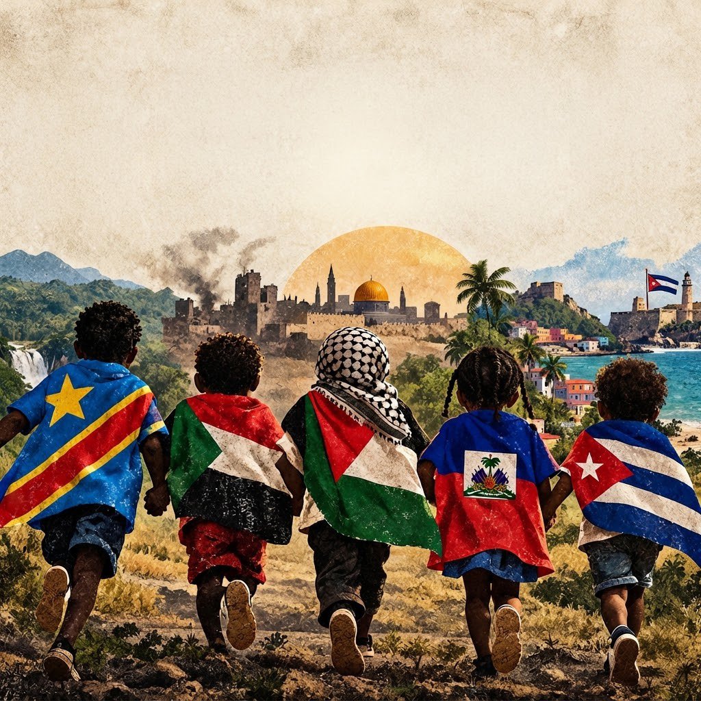 SankaraDispatch's tweet photo. 🇨🇩 Free Congo.
🇸🇩 Free Sudan.
🇵🇸 Free Palestine.
🇭🇹 Free Haiti.
🇨🇺 Free Cuba.

From Africa to the Caribbean, from the Middle East to Latin America — freedom for all oppressed peoples. ✊🏿🌍 https://t.co/OHuxvQHbfz