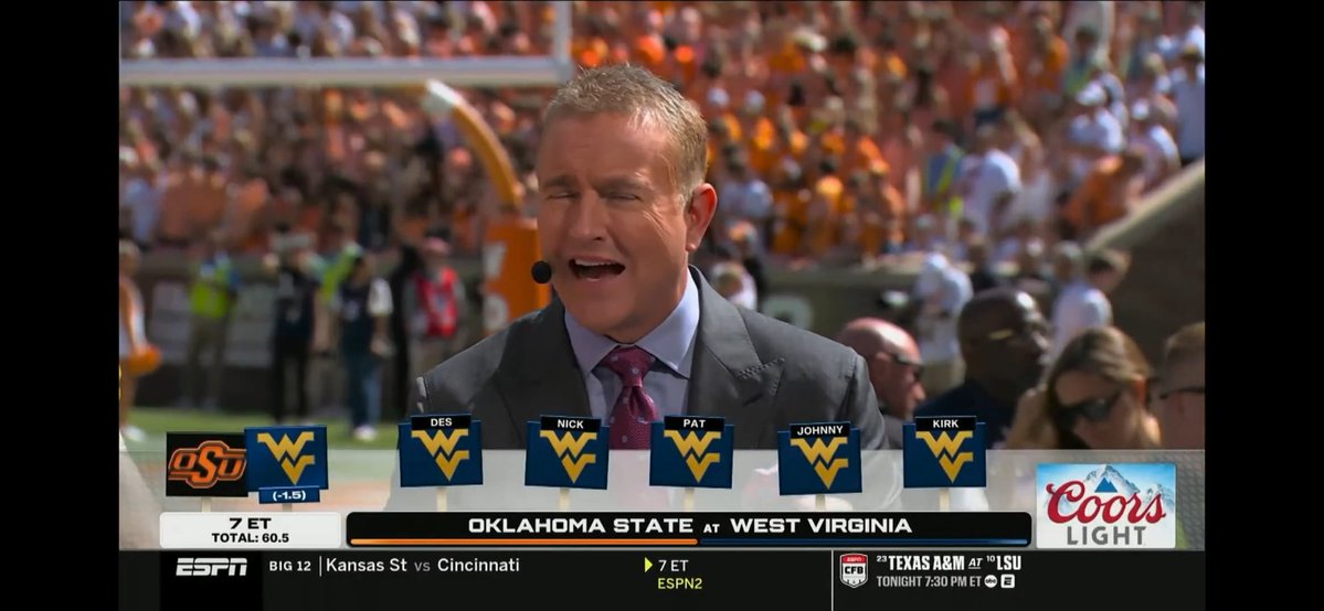 sheastark1's tweet photo. Kirk says, 
“Clean slate for WV.”
Hmm. 
Ride ‘em Cowboys! https://t.co/XrPfKz9o9o