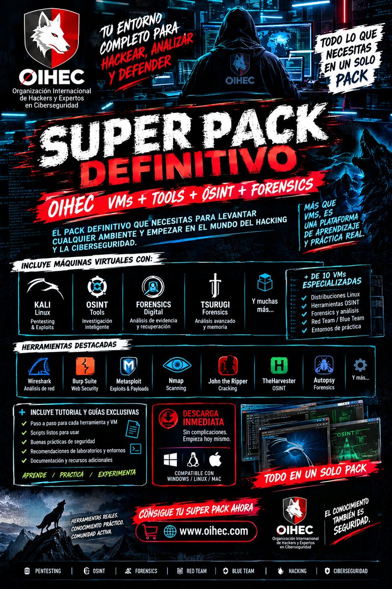 HackersOIHEC's tweet photo. Todo para ser un profesional en el mundo de la #ciberseguridad https://t.co/PMgBkg04SZ