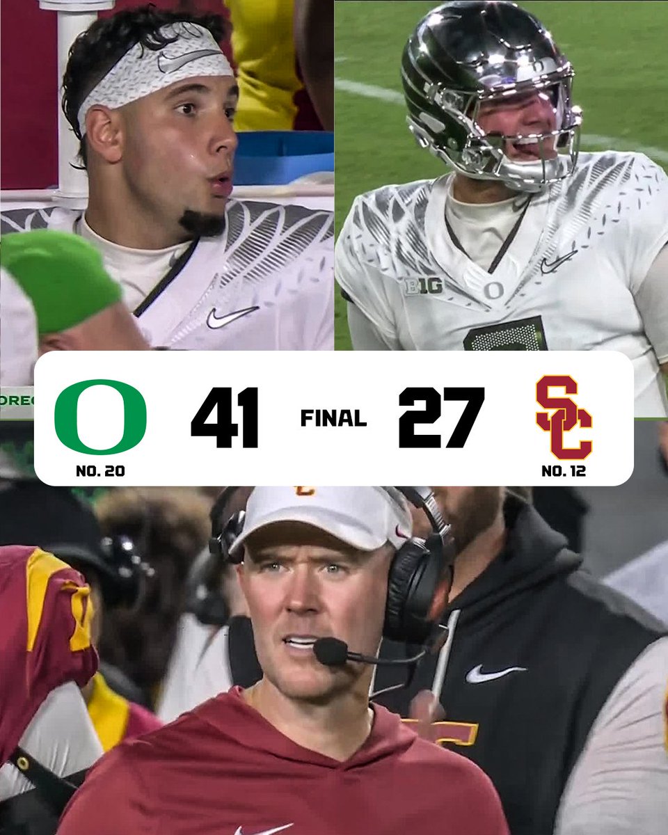 ESPNCFB's tweet photo. DYLAN RAIOLA WAS BALLIN 🔥

Oregon picks up a big win over USC 👀 https://t.co/aAgeEw8bF5