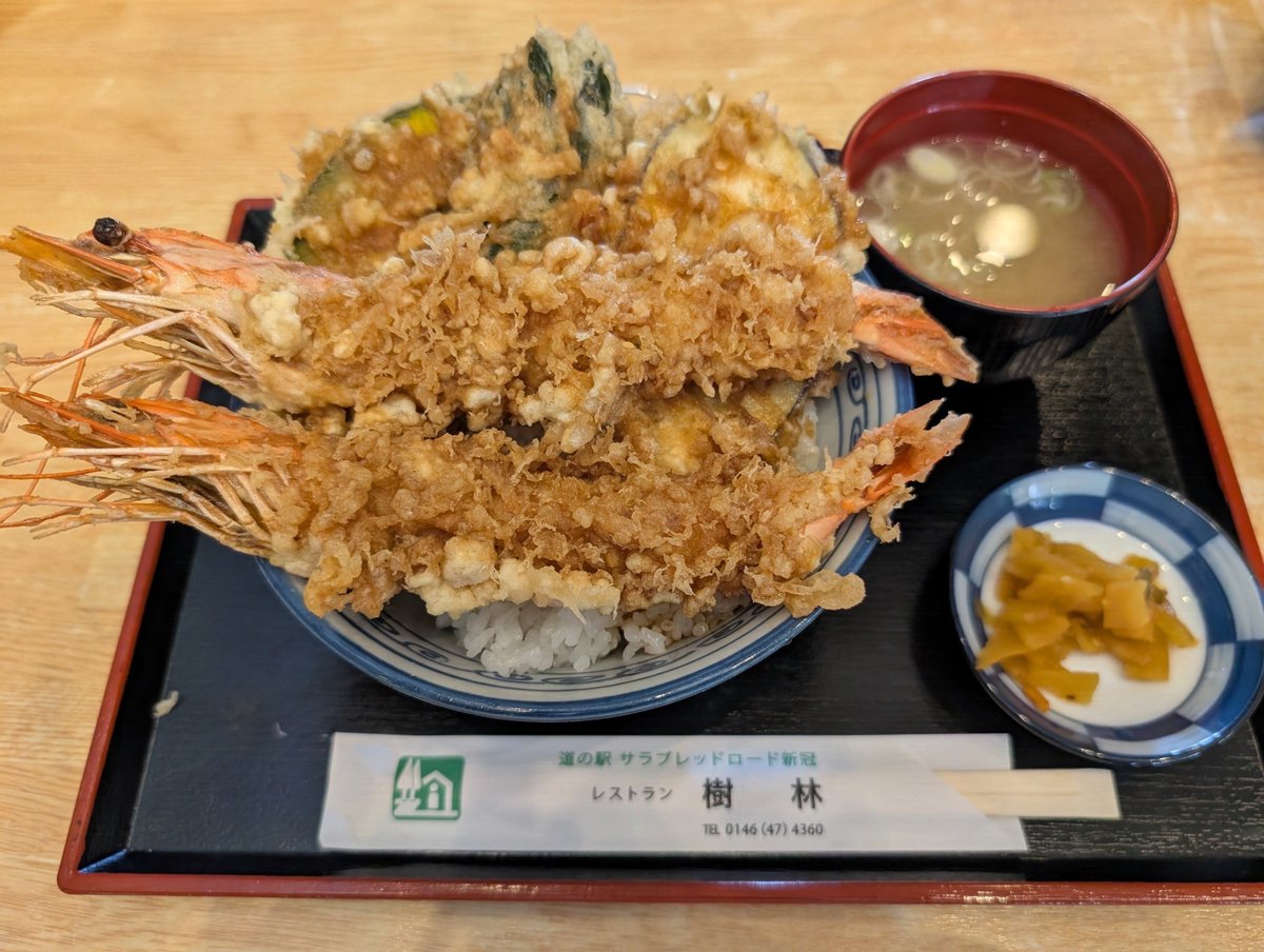 sa101974's tweet photo. これは食べ応えありすぎ😂
道の駅『サラブレッド新冠』
レストラン樹林の🦐大海老天丼！

大きな海老がドーン  2匹！
ボリューム満点🙀

それから襟裳岬までドライブ
🚗💨目の前に広がる海

#新冠　#襟裳岬 https://t.co/iycWtcdwCr
