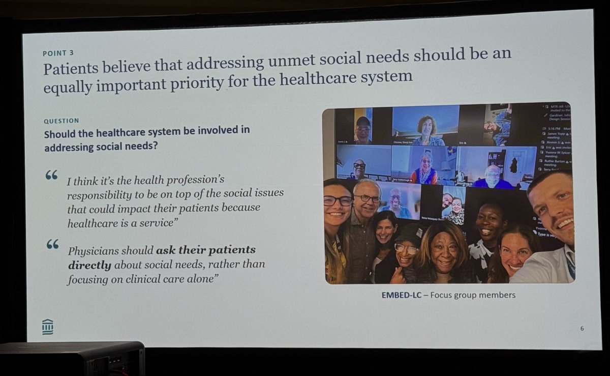 ChiFuJeffYang's tweet photo. Dr. Fatima Wilder (@fwilder9) gave an outstanding presentation on unmet social needs in thoracic surgery at #ITSOS2026. She presented compelling data showing that nearly one third of thoracic surgery patients, in BOTH high- and low-resource settings, have unmet social needs that contribute to poor outcomes. She also shared a powerful message from patients who were interviewed through her work with EMBEDLC: “physicians should ask their patients directly about social needs, rather than focusing on clinical care alone.”