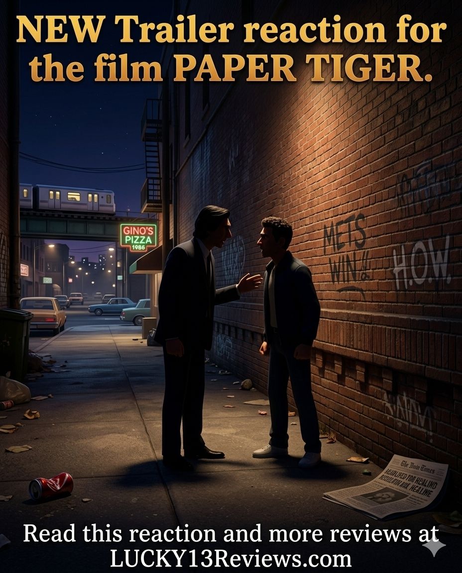 Lucky13Reviews's tweet photo. NEW Trailer reaction for #PaperTiger starring #AdamDriver #MilesTeller #ScarlettJohansson directed by #JamesGray 
https://t.co/2zMTyFB201 https://t.co/ZSE0iKR9bU