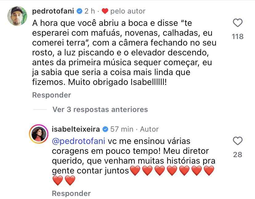 midiastofani's tweet photo. “vc me ensinou várias coragens em pouco tempo .” pedro e isabel teixeira, que coisa linda 🥹❤️‍🩹 https://t.co/WXo1Qv0LT6