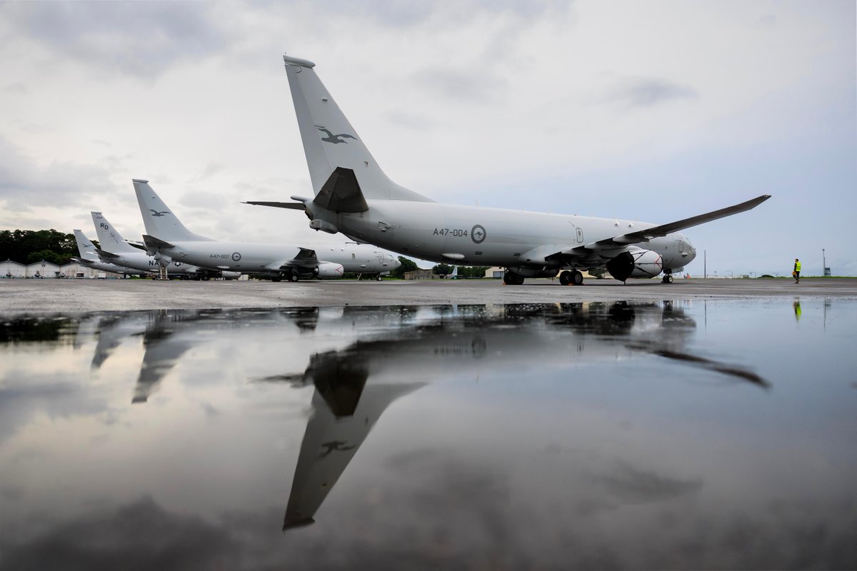 DefenceAust's tweet photo. Eyes on the region. Partners in security. ✈️

Two @AusAirForce P-8A Poseidon maritime patrol aircraft deployed to the 📍 Philippines in September 2026, conducting missions over the South China Sea and West Philippine Sea.

RAAF maintainers supported the deployment by conducting aircraft servicing, inspections, fault-finding and maintenance to sustain flying operations.

Regular P-8A Poseidon deployments improve maritime domain awareness and strengthen the Australian Defence Force’s working relationship with @TeamAFP.

#YourADF #AusAirForce #StrongerTogether
